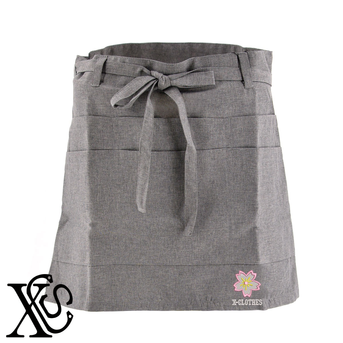 桜2柄 刺繍 ショート丈 エプロン 腰巻 ギャルソン レディース メンズ 撥水加工 カフェ ノンアイロン 業務用 おしゃれ 飲食店 仕事用 サロン【X-CLOTHES】オリジナル グッズ 刺繍 ワンポイント 雑貨【b 杢ベージュ 杢グレー ブラック】 【9趣味料理-花】