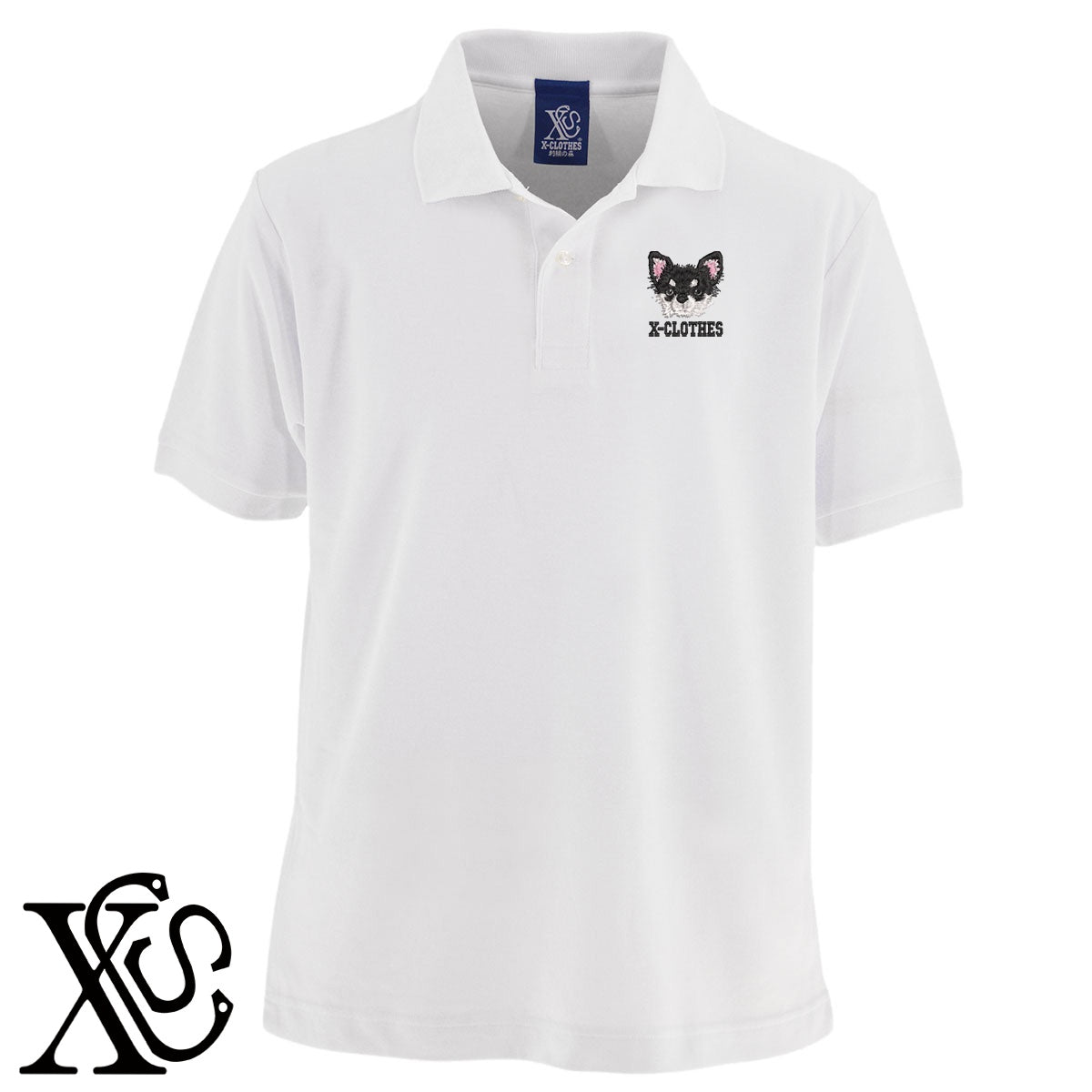 チワワ11柄 刺繍 5.3oz ドライ カノコ 半袖 ポロシャツ メンズ レディース 大きいサイズあり【X-CLOTHES】オリジナル グッズ 刺繍 ワンポイント 雑貨【b 黒 紺 赤 ワイン】【g 白 灰】 【10犬猫図鑑-犬図鑑-B】