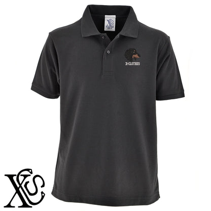 ミニチュアダックス3柄 刺繍 5.3oz ドライ カノコ 半袖 ポロシャツ メンズ レディース 大きいサイズあり【X-CLOTHES】オリジナル グッズ 刺繍 ワンポイント 雑貨【b 黒 紺 赤 ワイン】【g 白 灰】 【10犬猫図鑑-犬図鑑-C】