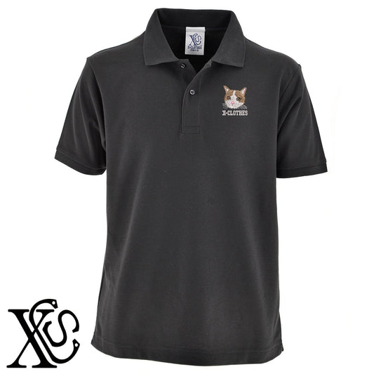 猫11柄 刺繍 5.3oz ドライ カノコ 半袖 ポロシャツ メンズ レディース 大きいサイズあり【X-CLOTHES】オリジナル グッズ 刺繍 ワンポイント 雑貨【b 黒 紺 赤 ワイン】【g 白 灰】 【10犬猫図鑑-猫図鑑-B】