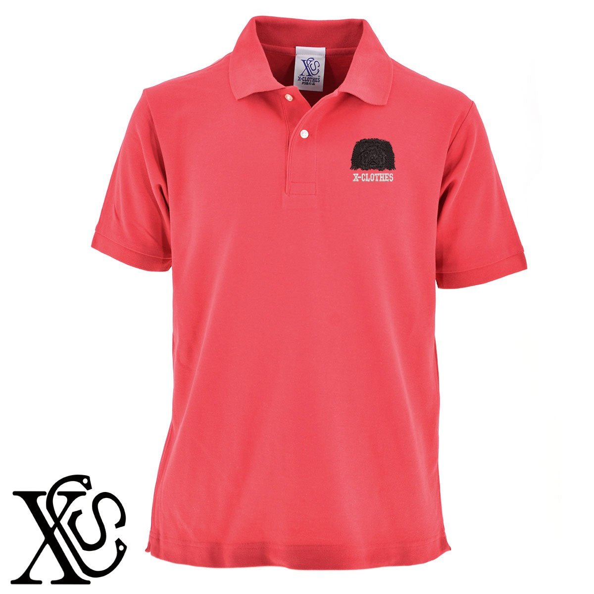 ペキニーズ3柄 刺繍 5.3oz ドライ カノコ 半袖 ポロシャツ メンズ レディース 大きいサイズあり【X-CLOTHES】オリジナル グッズ 刺繍 ワンポイント 雑貨【b 黒 紺 赤 ワイン】【g 白 灰】 【1各種動物-犬類】