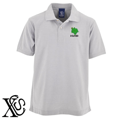 ミドリガメ2柄 刺繍 5.3oz ドライ カノコ 半袖 ポロシャツ メンズ レディース 大きいサイズあり【X-CLOTHES】オリジナル グッズ 刺繍 ワンポイント 雑貨【b 黒 紺 赤 ワイン】【g 白 灰】 【6動物鳥魚-小動物】