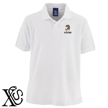 虎11柄 刺繍 5.3oz ドライ カノコ 半袖 ポロシャツ メンズ レディース 大きいサイズあり【X-CLOTHES】オリジナル グッズ 刺繍 ワンポイント 雑貨【b 黒 紺 赤 ワイン】【g 白 灰】 【6動物鳥魚-猛獣】
