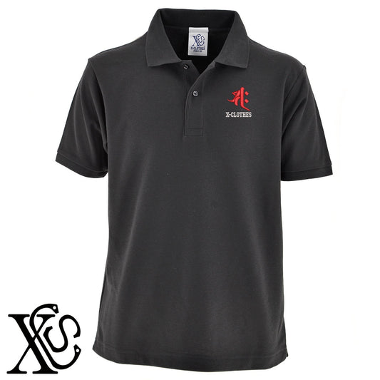 勢至菩薩-サク柄 刺繍 5.3oz ドライ カノコ 半袖 ポロシャツ メンズ レディース 大きいサイズあり【X-CLOTHES】オリジナル グッズ 刺繍 ワンポイント 雑貨【b 黒 紺 赤 ワイン】【g 白 灰】 【7家紋お祝-ロゴ】