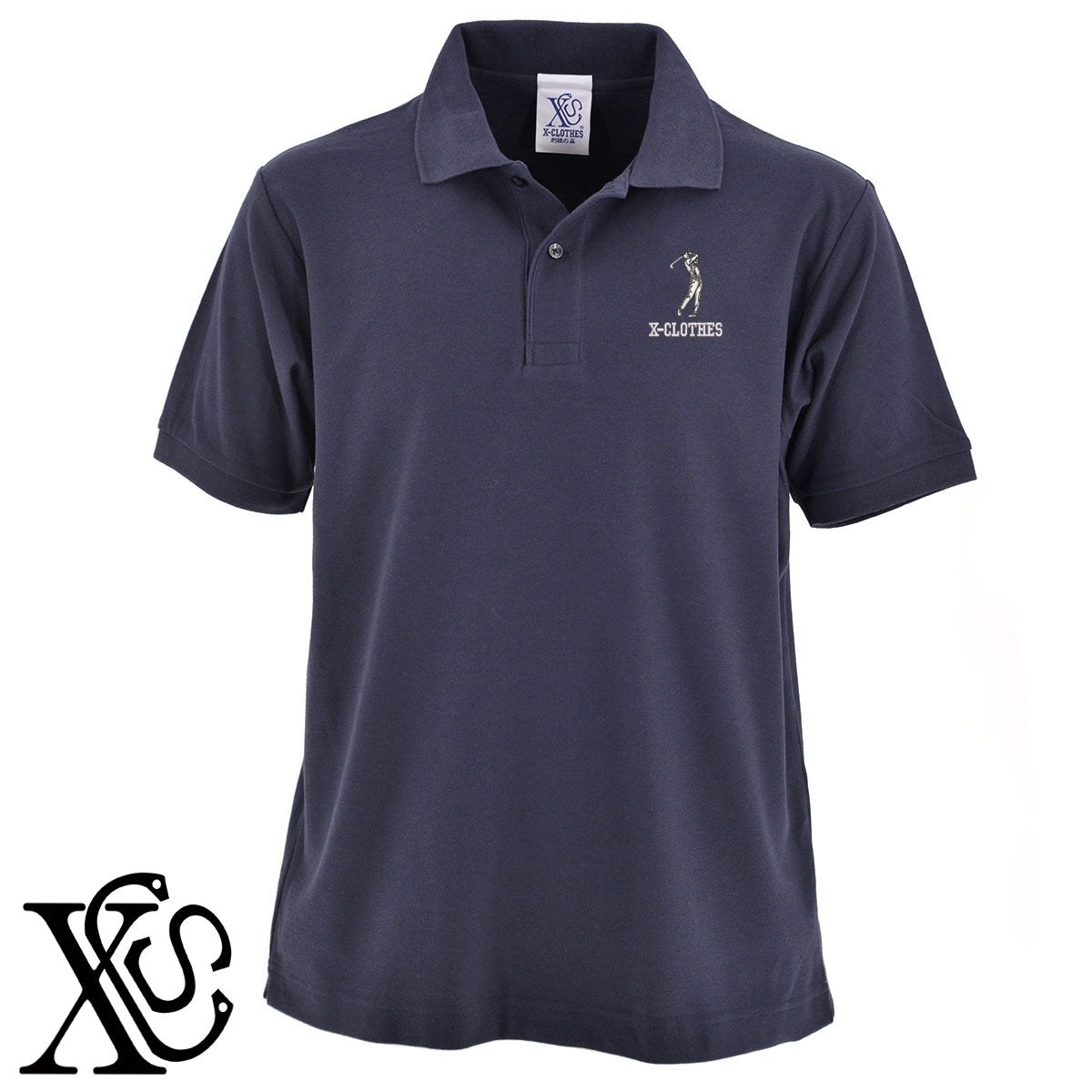 ゴルフ14柄 刺繍 5.3oz ドライ カノコ 半袖 ポロシャツ メンズ レディース 大きいサイズあり【X-CLOTHES】オリジナル グッズ 刺繍 ワンポイント 雑貨【b 黒 紺 赤 ワイン】【g 白 灰】 【8競技音楽-ゴルフ】