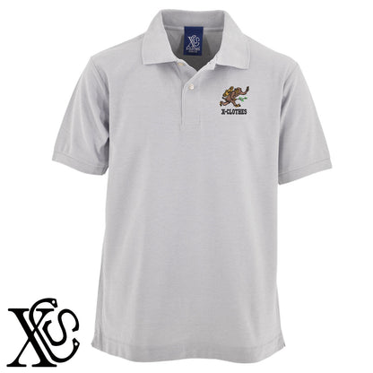 サル2柄 刺繍 5.3oz ドライ カノコ 半袖 ポロシャツ メンズ レディース 大きいサイズあり【X-CLOTHES】オリジナル グッズ 刺繍 ワンポイント 雑貨【b 黒 紺 赤 ワイン】【g 白 灰】 【9趣味料理-鳥獣戯画】