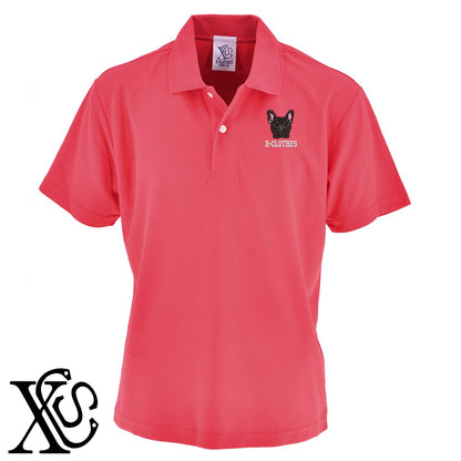 フレンチブルドッグ6柄 刺繍 4.7oz ドライ カノコ 半袖 ポロシャツ メンズ レディース 大きいサイズあり【X-CLOTHES】オリジナル グッズ 刺繍 ワンポイント 雑貨【b 2黒 86紺 69赤 72ワイン 84青】【g 白 6灰】 【10犬猫図鑑-犬図鑑-C】