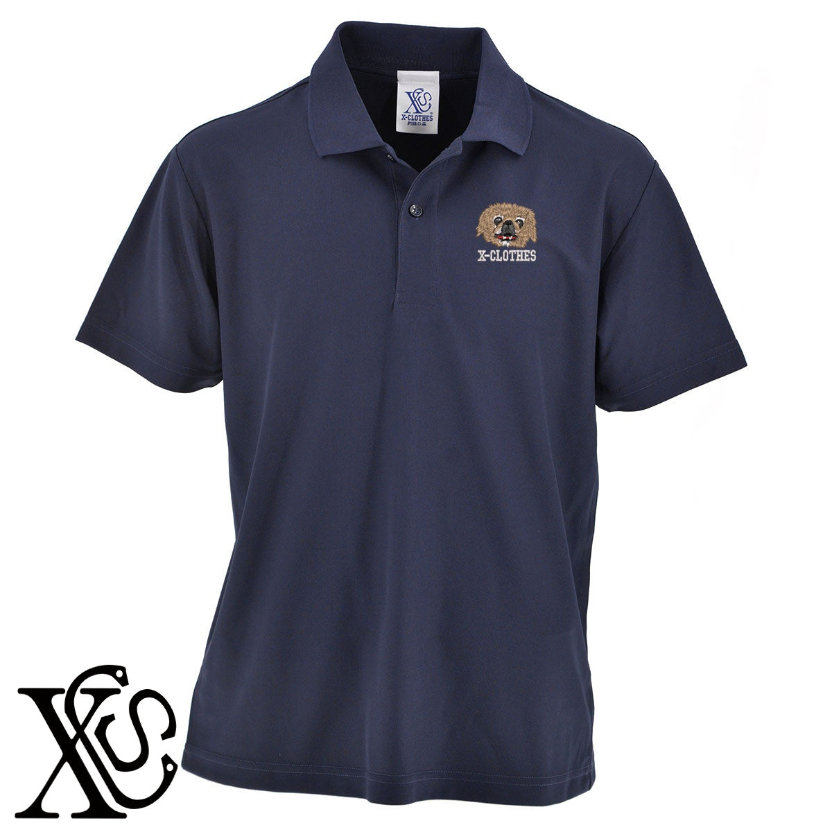 ペキニーズ9柄 刺繍 4.7oz ドライ カノコ 半袖 ポロシャツ メンズ レディース 大きいサイズあり【X-CLOTHES】オリジナル グッズ 刺繍 ワンポイント 雑貨【b 2黒 86紺 69赤 72ワイン 84青】【g 白 6灰】 【10犬猫図鑑-犬図鑑-C】