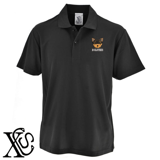 ヨークシャーテリア2柄 刺繍 4.7oz ドライ カノコ 半袖 ポロシャツ メンズ レディース 大きいサイズあり【X-CLOTHES】オリジナル グッズ 刺繍 ワンポイント 雑貨【b 2黒 86紺 69赤 72ワイン 84青】【g 白 6灰】 【10犬猫図鑑-犬図鑑-D】