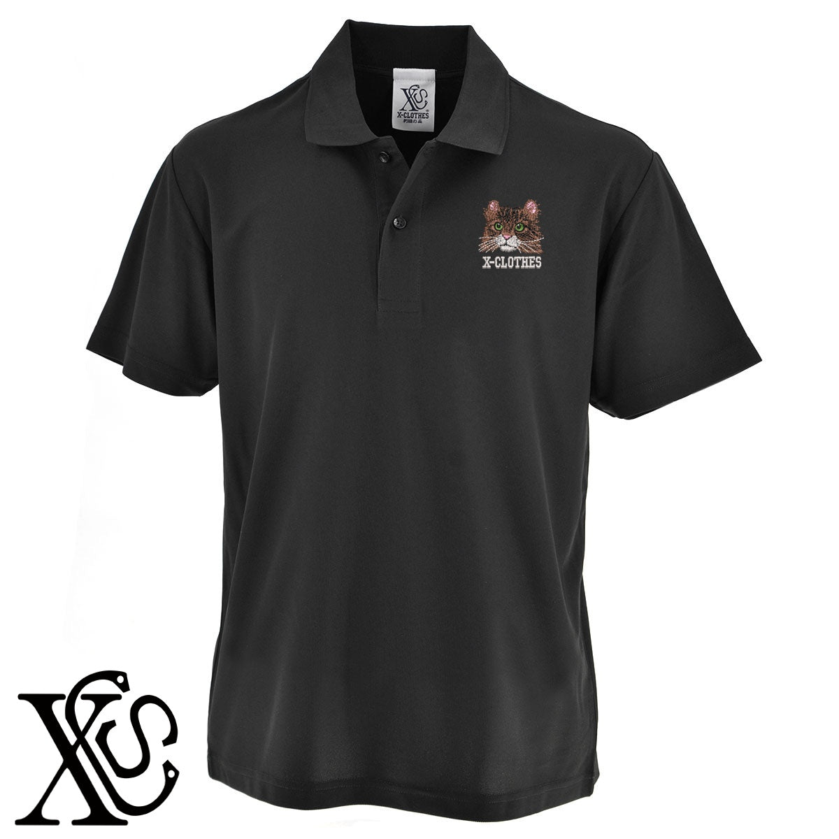 アメリカンカール2柄 刺繍 4.7oz ドライ カノコ 半袖 ポロシャツ メンズ レディース 大きいサイズあり【X-CLOTHES】オリジナル グッズ 刺繍 ワンポイント 雑貨【b 2黒 86紺 69赤 72ワイン 84青】【g 白 6灰】 【10犬猫図鑑-猫図鑑-A】
