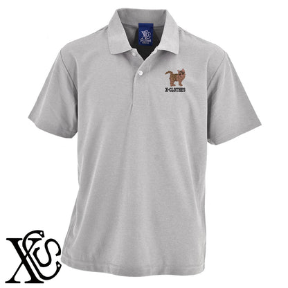 猫23柄 刺繍 4.7oz ドライ カノコ 半袖 ポロシャツ メンズ レディース 大きいサイズあり【X-CLOTHES】オリジナル グッズ 刺繍 ワンポイント 雑貨【b 2黒 86紺 69赤 72ワイン 84青】【g 白 6灰】 【10犬猫図鑑-猫図鑑-B】