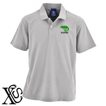 カメレオン2柄 刺繍 4.7oz ドライ カノコ 半袖 ポロシャツ メンズ レディース 大きいサイズあり【X-CLOTHES】オリジナル グッズ 刺繍 ワンポイント 雑貨【b 2黒 86紺 69赤 72ワイン 84青】【g 白 6灰】 【1各種動物-爬虫類】