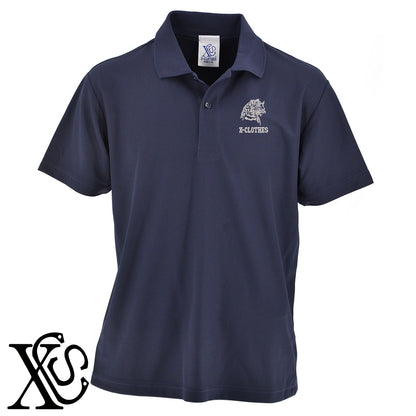 豹2柄 刺繍 4.7oz ドライ カノコ 半袖 ポロシャツ メンズ レディース 大きいサイズあり【X-CLOTHES】オリジナル グッズ 刺繍 ワンポイント 雑貨【b 2黒 86紺 69赤 72ワイン 84青】【g 白 6灰】 【1各種動物-猛獣】