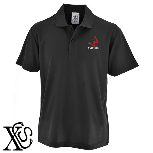 蝶8柄 刺繍 4.7oz ドライ カノコ 半袖 ポロシャツ メンズ レディース 大きいサイズあり【X-CLOTHES】オリジナル グッズ 刺繍 ワンポイント 雑貨【b 2黒 86紺 69赤 72ワイン 84青】【g 白 6灰】 【2植物ロゴ-昆虫】