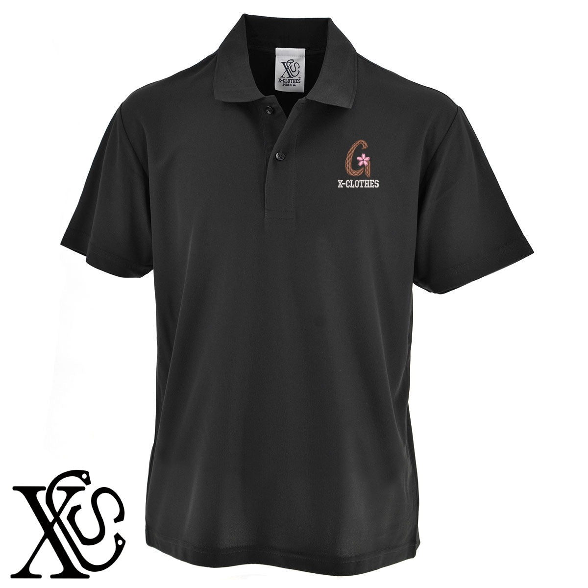 [G]さくら柄 刺繍 4.7oz ドライ カノコ 半袖 ポロシャツ メンズ レディース 大きいサイズあり【X-CLOTHES】オリジナル グッズ 刺繍 ワンポイント 雑貨【b 2黒 86紺 69赤 72ワイン 84青】【g 白 6灰】 【3文字標識-桜字】