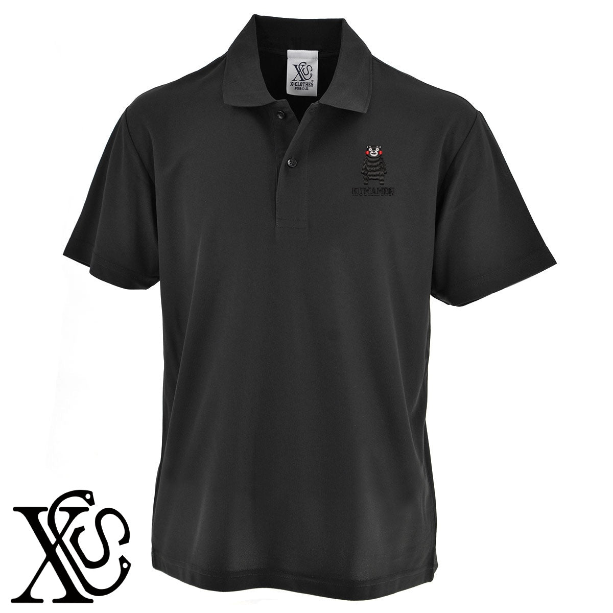 くまモン1柄 刺繍 4.7oz ドライ カノコ 半袖 ポロシャツ メンズ レディース 大きいサイズあり【X-CLOTHES】オリジナル グッズ 刺繍 ワンポイント 雑貨【b 2黒 86紺 69赤 72ワイン 84青】【g 白 6灰】 【4くまモン-A】