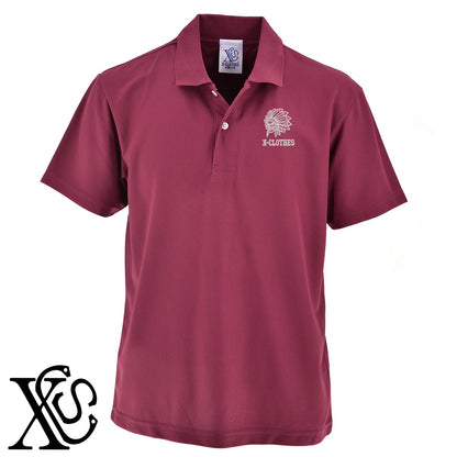 インディアン3柄 刺繍 4.7oz ドライ カノコ 半袖 ポロシャツ メンズ レディース 大きいサイズあり【X-CLOTHES】オリジナル グッズ 刺繍 ワンポイント 雑貨【b 2黒 86紺 69赤 72ワイン 84青】【g 白 6灰】 【7家紋お祝-ロゴ】