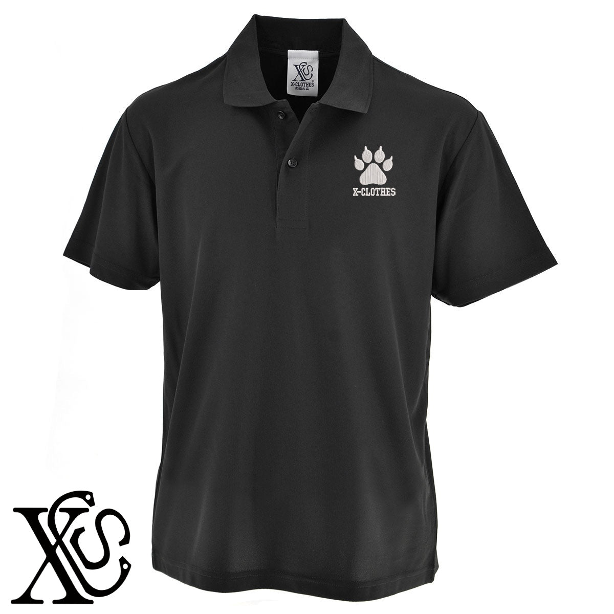 足跡2柄 刺繍 4.7oz ドライ カノコ 半袖 ポロシャツ メンズ レディース 大きいサイズあり【X-CLOTHES】オリジナル グッズ 刺繍 ワンポイント 雑貨【b 2黒 86紺 69赤 72ワイン 84青】【g 白 6灰】 【7家紋お祝-ロゴ】