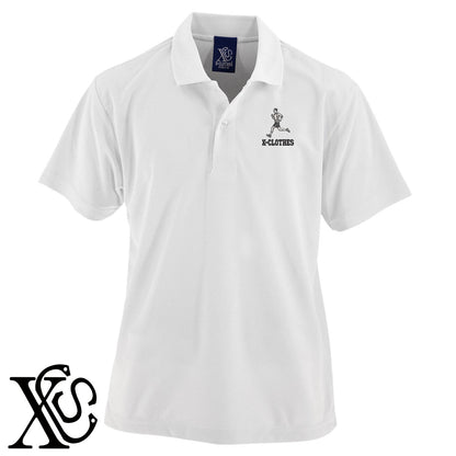 マラソン2柄 刺繍 4.7oz ドライ カノコ 半袖 ポロシャツ メンズ レディース 大きいサイズあり【X-CLOTHES】オリジナル グッズ 刺繍 ワンポイント 雑貨【b 2黒 86紺 69赤 72ワイン 84青】【g 白 6灰】 【8競技音楽-陸上】