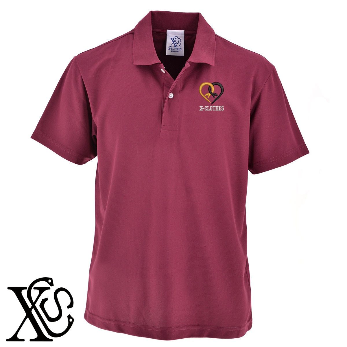 ハート善悪蛇2柄 刺繍 4.7oz ドライ カノコ 半袖 ポロシャツ メンズ レディース 大きいサイズあり【X-CLOTHES】オリジナル グッズ 刺繍 ワンポイント 雑貨【b 2黒 86紺 69赤 72ワイン 84青】【g 白 6灰】 【9趣味料理-面白】