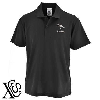 恐竜化石2柄 刺繍 4.7oz ドライ カノコ 半袖 ポロシャツ メンズ レディース 大きいサイズあり【X-CLOTHES】オリジナル グッズ 刺繍 ワンポイント 雑貨【b 2黒 86紺 69赤 72ワイン 84青】【g 白 6灰】 【9趣味料理-面白】