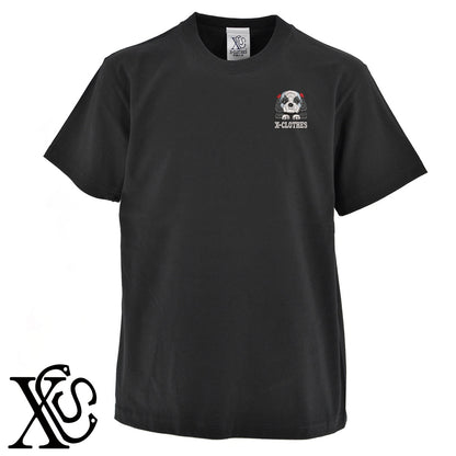 シーズー5前足柄 刺繍 5.6oz 綿100% 半袖 Tシャツ メンズ レディース カットソー 大きいサイズあり【X-CLOTHES】オリジナル グッズ 刺繍 ワンポイント 雑貨【b 黒 紺 ブルー 赤 ワイン】【g 白 灰】 【10犬猫図鑑-犬図鑑-A】