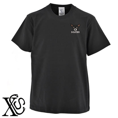 チワワ13柄 刺繍 5.6oz 綿100% 半袖 Tシャツ メンズ レディース カットソー 大きいサイズあり【X-CLOTHES】オリジナル グッズ 刺繍 ワンポイント 雑貨【b 黒 紺 ブルー 赤 ワイン】【g 白 灰】 【10犬猫図鑑-犬図鑑-B】