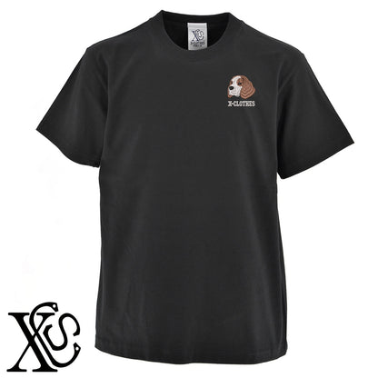 ビーグル4柄 刺繍 5.6oz 綿100% 半袖 Tシャツ メンズ レディース カットソー 大きいサイズあり【X-CLOTHES】オリジナル グッズ 刺繍 ワンポイント 雑貨【b 黒 紺 ブルー 赤 ワイン】【g 白 灰】 【10犬猫図鑑-犬図鑑-B】