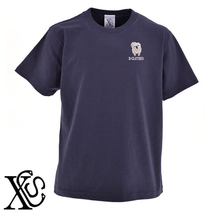 ペキニーズ13柄 刺繍 5.6oz 綿100% 半袖 Tシャツ メンズ レディース カットソー 大きいサイズあり【X-CLOTHES】オリジナル グッズ 刺繍 ワンポイント 雑貨【b 黒 紺 ブルー 赤 ワイン】【g 白 灰】 【10犬猫図鑑-犬図鑑-C】