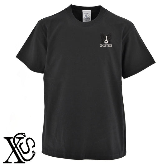 ボーダーコリー5柄 刺繍 5.6oz 綿100% 半袖 Tシャツ メンズ レディース カットソー 大きいサイズあり【X-CLOTHES】オリジナル グッズ 刺繍 ワンポイント 雑貨【b 黒 紺 ブルー 赤 ワイン】【g 白 灰】 【10犬猫図鑑-犬図鑑-C】