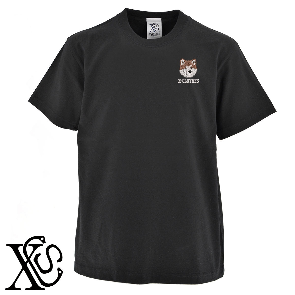 秋田犬3柄 刺繍 5.6oz 綿100% 半袖 Tシャツ メンズ レディース カットソー 大きいサイズあり【X-CLOTHES】オリジナル グッズ 刺繍 ワンポイント 雑貨【b 黒 紺 ブルー 赤 ワイン】【g 白 灰】 【10犬猫図鑑-犬図鑑-D】