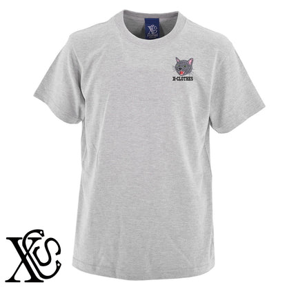シャーロシアンブルー4柄 刺繍 5.6oz 綿100% 半袖 Tシャツ メンズ レディース カットソー 大きいサイズあり【X-CLOTHES】オリジナル グッズ 刺繍 ワンポイント 雑貨【b 黒 紺 ブルー 赤 ワイン】【g 白 灰】 【10犬猫図鑑-猫図鑑-A】