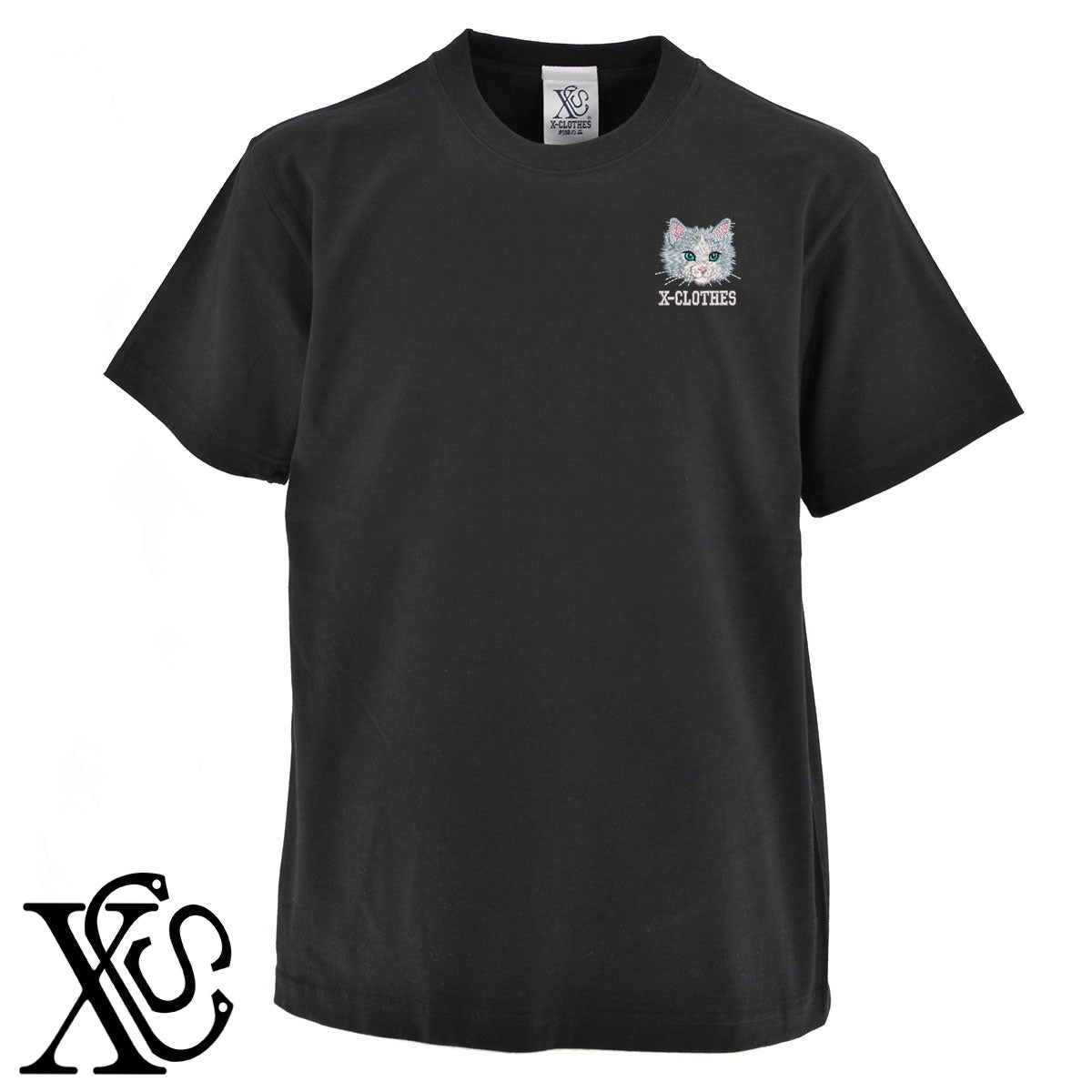 ラグドール3柄 刺繍 5.6oz 綿100% 半袖 Tシャツ メンズ レディース カットソー 大きいサイズあり【X-CLOTHES】オリジナル グッズ 刺繍 ワンポイント 雑貨【b 黒 紺 ブルー 赤 ワイン】【g 白 灰】 【10犬猫図鑑-猫図鑑-A】