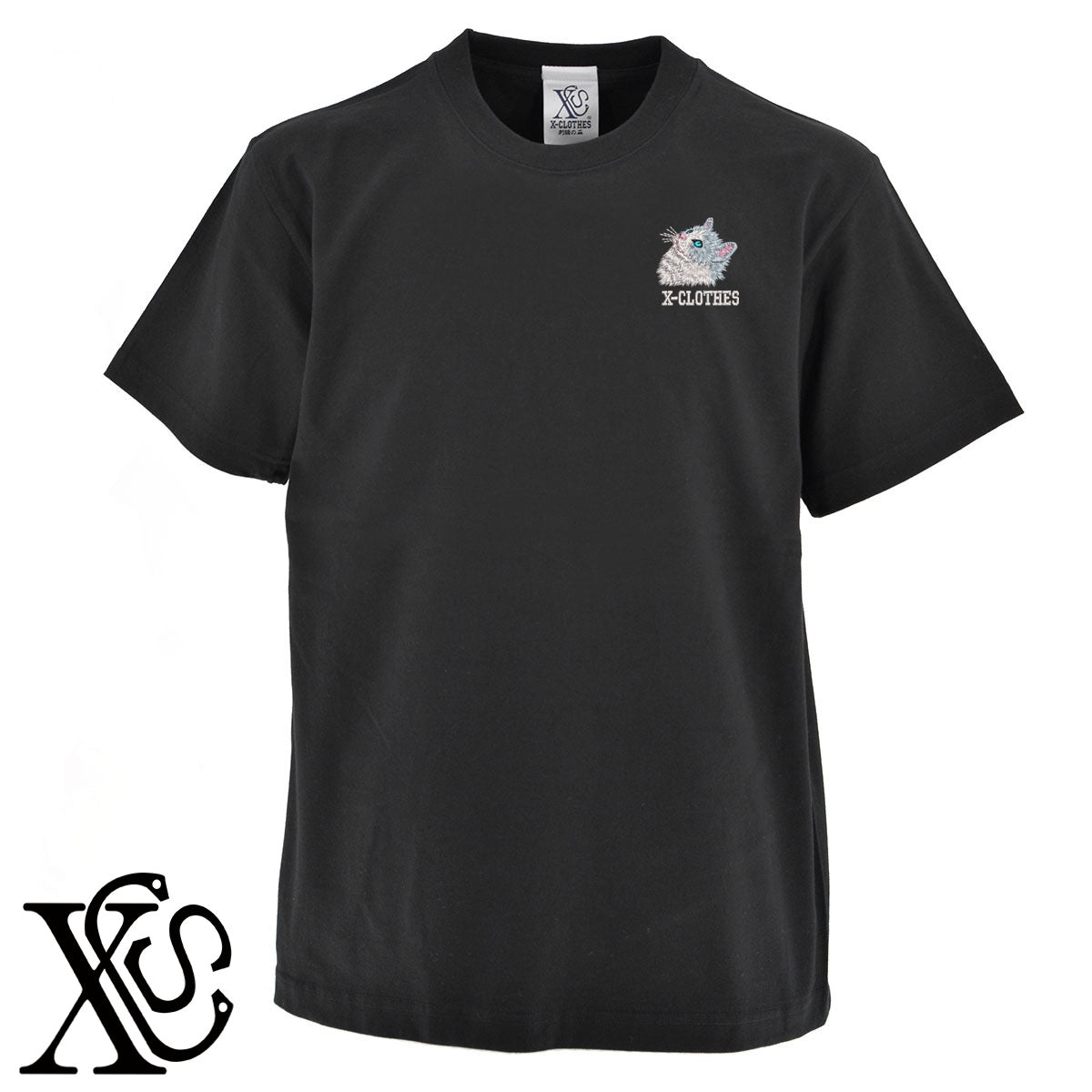 ラグドール5柄 刺繍 5.6oz 綿100% 半袖 Tシャツ メンズ レディース カットソー 大きいサイズあり【X-CLOTHES】オリジナル グッズ 刺繍 ワンポイント 雑貨【b 黒 紺 ブルー 赤 ワイン】【g 白 灰】 【10犬猫図鑑-猫図鑑-A】