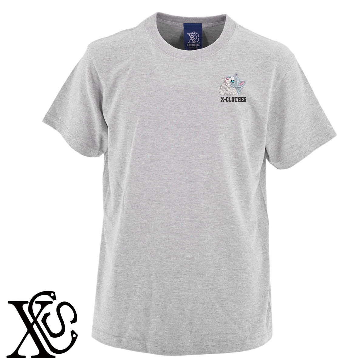 ラグドール5柄 刺繍 5.6oz 綿100% 半袖 Tシャツ メンズ レディース カットソー 大きいサイズあり【X-CLOTHES】オリジナル グッズ 刺繍 ワンポイント 雑貨【b 黒 紺 ブルー 赤 ワイン】【g 白 灰】 【10犬猫図鑑-猫図鑑-A】