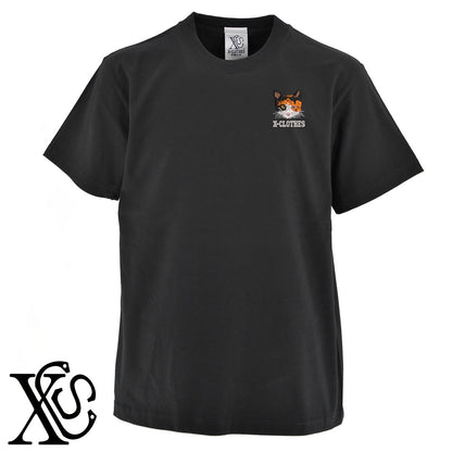 三毛猫2柄 刺繍 5.6oz 綿100% 半袖 Tシャツ メンズ レディース カットソー 大きいサイズあり【X-CLOTHES】オリジナル グッズ 刺繍 ワンポイント 雑貨【b 黒 紺 ブルー 赤 ワイン】【g 白 灰】 【10犬猫図鑑-猫図鑑-B】