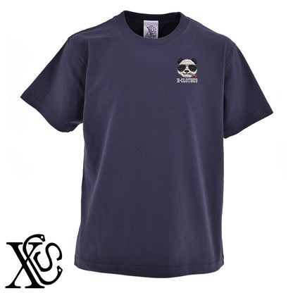 ボスパン2柄 刺繍 5.6oz 綿100% 半袖 Tシャツ メンズ レディース カットソー 大きいサイズあり【X-CLOTHES】オリジナル グッズ 刺繍 ワンポイント 雑貨【b 黒 紺 ブルー 赤 ワイン】【g 白 灰】 【1各種動物-パンダ】