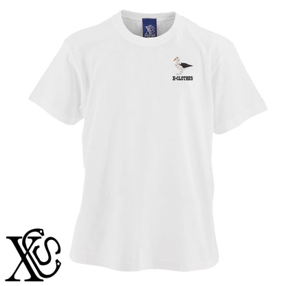 アホウドリ2柄 刺繍 5.6oz 綿100% 半袖 Tシャツ メンズ レディース カットソー 大きいサイズあり【X-CLOTHES】オリジナル グッズ 刺繍 ワンポイント 雑貨【b 黒 紺 ブルー 赤 ワイン】【g 白 灰】 【1各種動物-天然記念物】