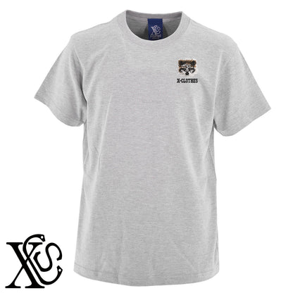 アライグマ4柄 刺繍 5.6oz 綿100% 半袖 Tシャツ メンズ レディース カットソー 大きいサイズあり【X-CLOTHES】オリジナル グッズ 刺繍 ワンポイント 雑貨【b 黒 紺 ブルー 赤 ワイン】【g 白 灰】 【1各種動物-小動物】