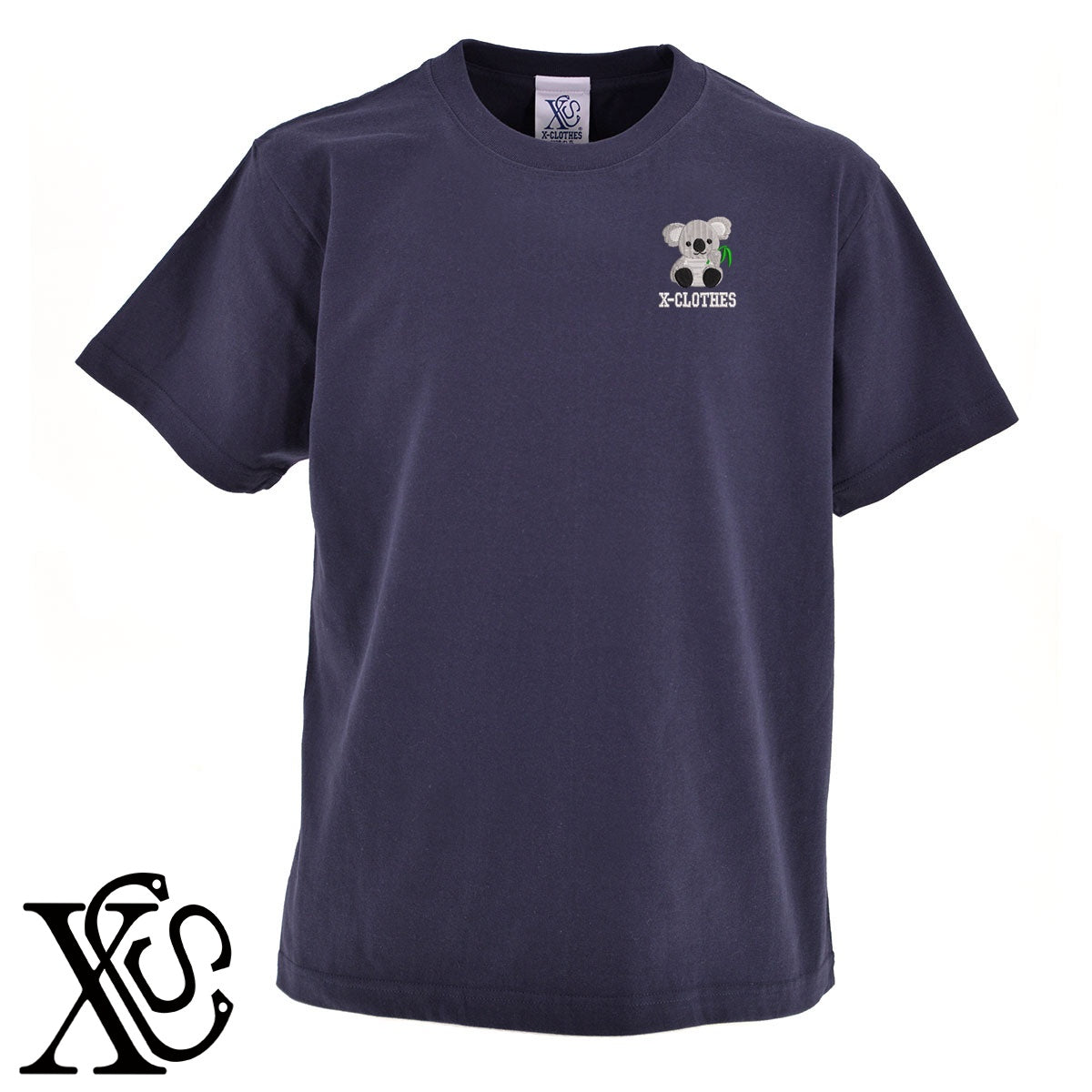 コアラ6柄 刺繍 5.6oz 綿100% 半袖 Tシャツ メンズ レディース カットソー 大きいサイズあり【X-CLOTHES】オリジナル グッズ 刺繍 ワンポイント 雑貨【b 黒 紺 ブルー 赤 ワイン】【g 白 灰】 【1各種動物-小動物】