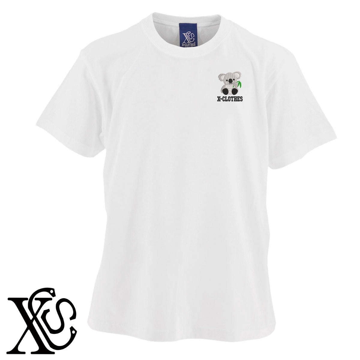 コアラ6柄 刺繍 5.6oz 綿100% 半袖 Tシャツ メンズ レディース カットソー 大きいサイズあり【X-CLOTHES】オリジナル グッズ 刺繍 ワンポイント 雑貨【b 黒 紺 ブルー 赤 ワイン】【g 白 灰】 【1各種動物-小動物】