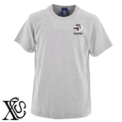 フェレット2柄 刺繍 5.6oz 綿100% 半袖 Tシャツ メンズ レディース カットソー 大きいサイズあり【X-CLOTHES】オリジナル グッズ 刺繍 ワンポイント 雑貨【b 黒 紺 ブルー 赤 ワイン】【g 白 灰】 【1各種動物-小動物】
