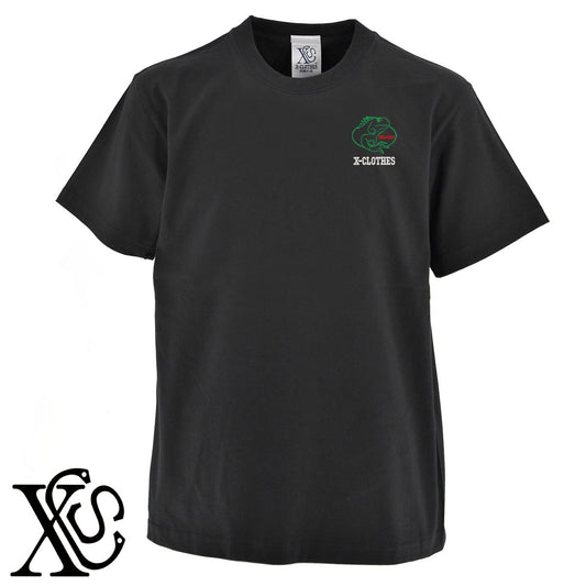 イグアナ2柄 刺繍 5.6oz 綿100% 半袖 Tシャツ メンズ レディース カットソー 大きいサイズあり【X-CLOTHES】オリジナル グッズ 刺繍 ワンポイント 雑貨【b 黒 紺 ブルー 赤 ワイン】【g 白 灰】 【1各種動物-爬虫類】