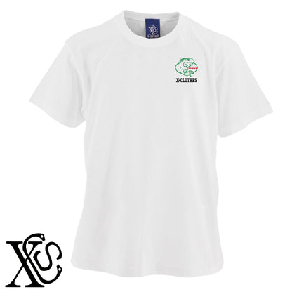 イグアナ2柄 刺繍 5.6oz 綿100% 半袖 Tシャツ メンズ レディース カットソー 大きいサイズあり【X-CLOTHES】オリジナル グッズ 刺繍 ワンポイント 雑貨【b 黒 紺 ブルー 赤 ワイン】【g 白 灰】 【1各種動物-爬虫類】
