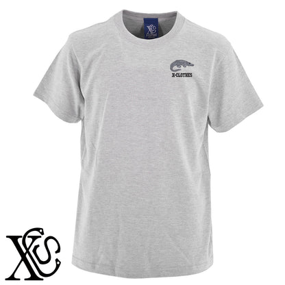 ワニ2柄 刺繍 5.6oz 綿100% 半袖 Tシャツ メンズ レディース カットソー 大きいサイズあり【X-CLOTHES】オリジナル グッズ 刺繍 ワンポイント 雑貨【b 黒 紺 ブルー 赤 ワイン】【g 白 灰】 【1各種動物-爬虫類】