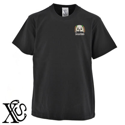 シーズー3柄 刺繍 5.6oz 綿100% 半袖 Tシャツ メンズ レディース カットソー 大きいサイズあり【X-CLOTHES】オリジナル グッズ 刺繍 ワンポイント 雑貨【b 黒 紺 ブルー 赤 ワイン】【g 白 灰】 【1各種動物-犬類】