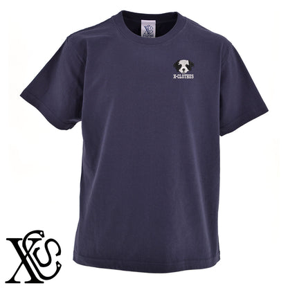 ボーダーコリー2柄 刺繍 5.6oz 綿100% 半袖 Tシャツ メンズ レディース カットソー 大きいサイズあり【X-CLOTHES】オリジナル グッズ 刺繍 ワンポイント 雑貨【b 黒 紺 ブルー 赤 ワイン】【g 白 灰】 【1各種動物-犬類】