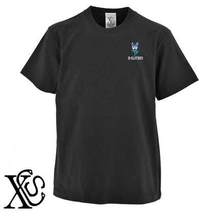 狼3柄 刺繍 5.6oz 綿100% 半袖 Tシャツ メンズ レディース カットソー 大きいサイズあり【X-CLOTHES】オリジナル グッズ 刺繍 ワンポイント 雑貨【b 黒 紺 ブルー 赤 ワイン】【g 白 灰】 【1各種動物-猛獣】