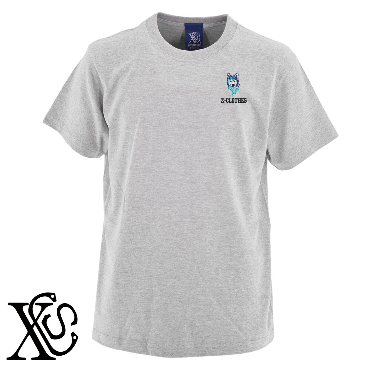 狼3柄 刺繍 5.6oz 綿100% 半袖 Tシャツ メンズ レディース カットソー 大きいサイズあり【X-CLOTHES】オリジナル グッズ 刺繍 ワンポイント 雑貨【b 黒 紺 ブルー 赤 ワイン】【g 白 灰】 【1各種動物-猛獣】