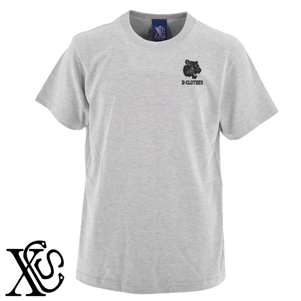 虎6柄 刺繍 5.6oz 綿100% 半袖 Tシャツ メンズ レディース カットソー 大きいサイズあり【X-CLOTHES】オリジナル グッズ 刺繍 ワンポイント 雑貨【b 黒 紺 ブルー 赤 ワイン】【g 白 灰】 【1各種動物-猛獣】
